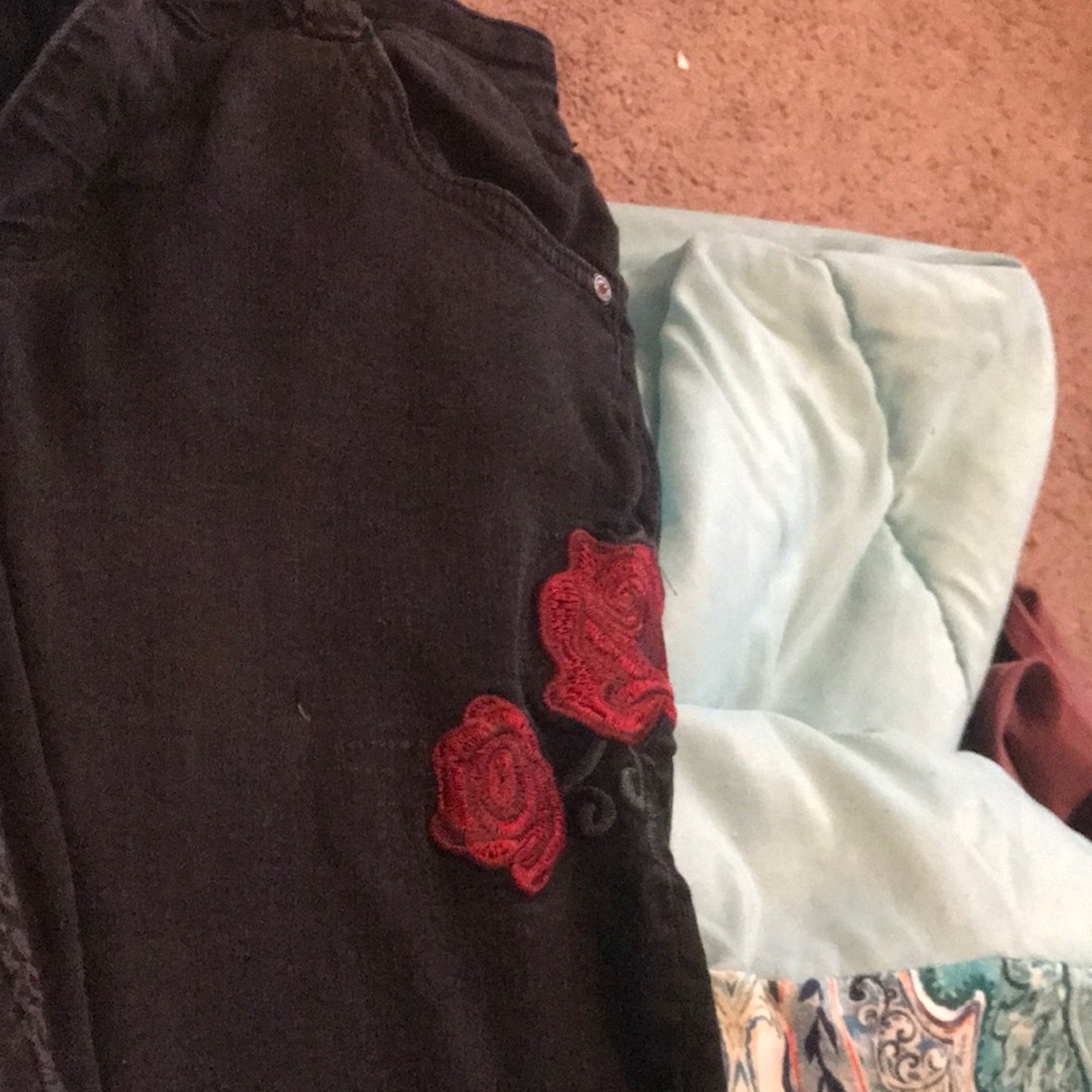 Black denim jeans